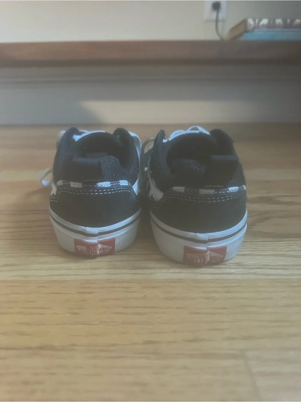 Vans Kids Black & White Checkerboard Low-Top Sneakers